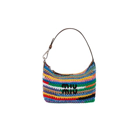 multicolor fabric crochet bag